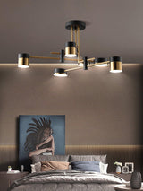 Modern Spider Jewel LED Chandelier Black and Gold Gasolier Ceiling Light for Dining Room and Living Area