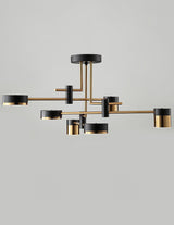 Modern Spider Jewel LED Chandelier Black and Gold Gasolier Ceiling Light for Dining Room and Living Area