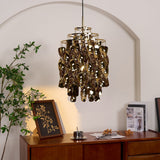 Modern Spiral Acrylic Pendant Light Gold and Silver Electroplated Chandelier for Indoor Use