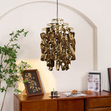 Modern Spiral Acrylic Pendant Light Gold and Silver Electroplated Chandelier for Indoor Use