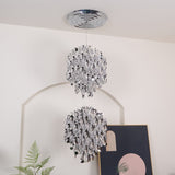 Modern Spiral Acrylic Pendant Light Gold and Silver Electroplated Chandelier for Indoor Use