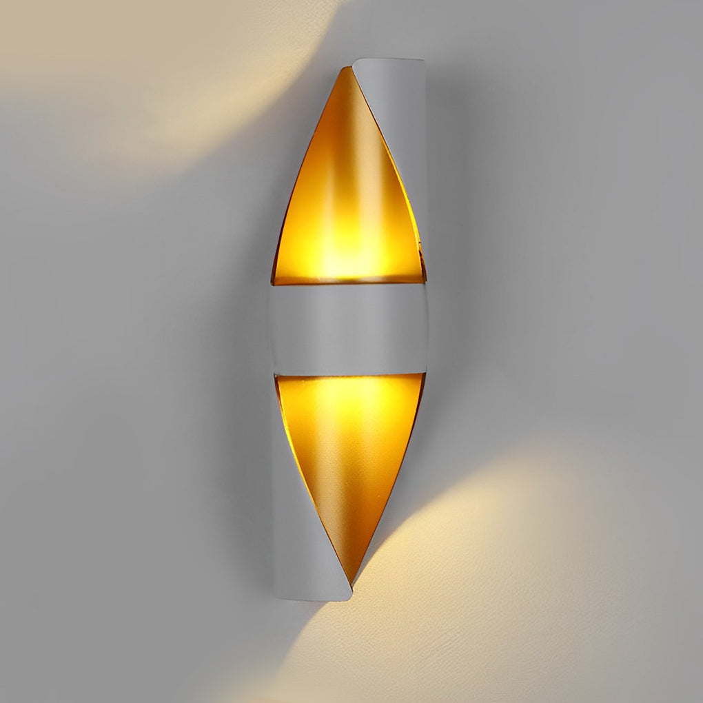 Modern Spiral Exterior Up and Down Wall Light for Garden Porch IP65 Waterproof Wall Sconce