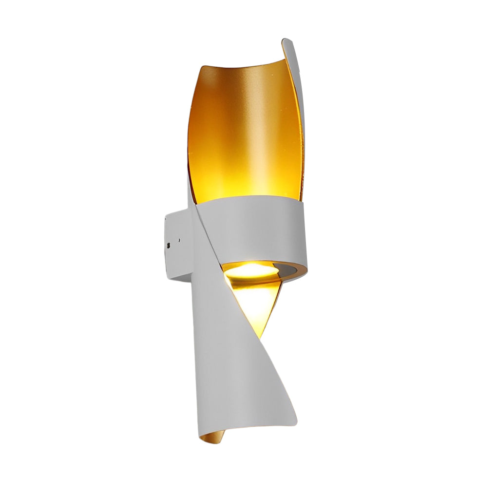 Modern Spiral Exterior Up and Down Wall Light for Garden Porch IP65 Waterproof Wall Sconce