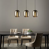 Modern Spiral Glass Pendant Light with Screw Thread Texture LED Hanging Ceiling Lamp