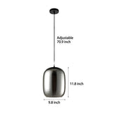 Modern Spiral Glass Pendant Light with Screw Thread Texture LED Hanging Ceiling Lamp