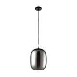Modern Spiral Glass Pendant Light with Screw Thread Texture LED Hanging Ceiling Lamp
