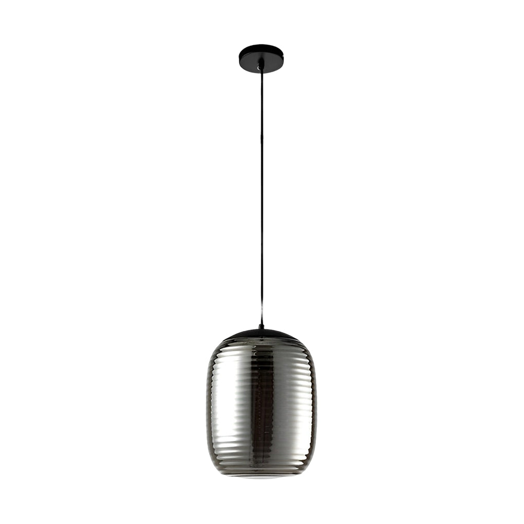 Modern Spiral Glass Pendant Light with Screw Thread Texture LED Hanging Ceiling Lamp