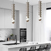 Modern Spiral Gourd Metal Pendant Light with Semi Plated Chrome Bulb for Dining Room and Bedroom Decor