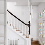 Modern Spiral LED Staircase Chandelier Long Acrylic Pendant Light for Duplex Foyer and Hallways