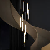 Modern Spiral LED Staircase Chandelier Long Acrylic Pendant Light for Duplex Foyer and Hallways