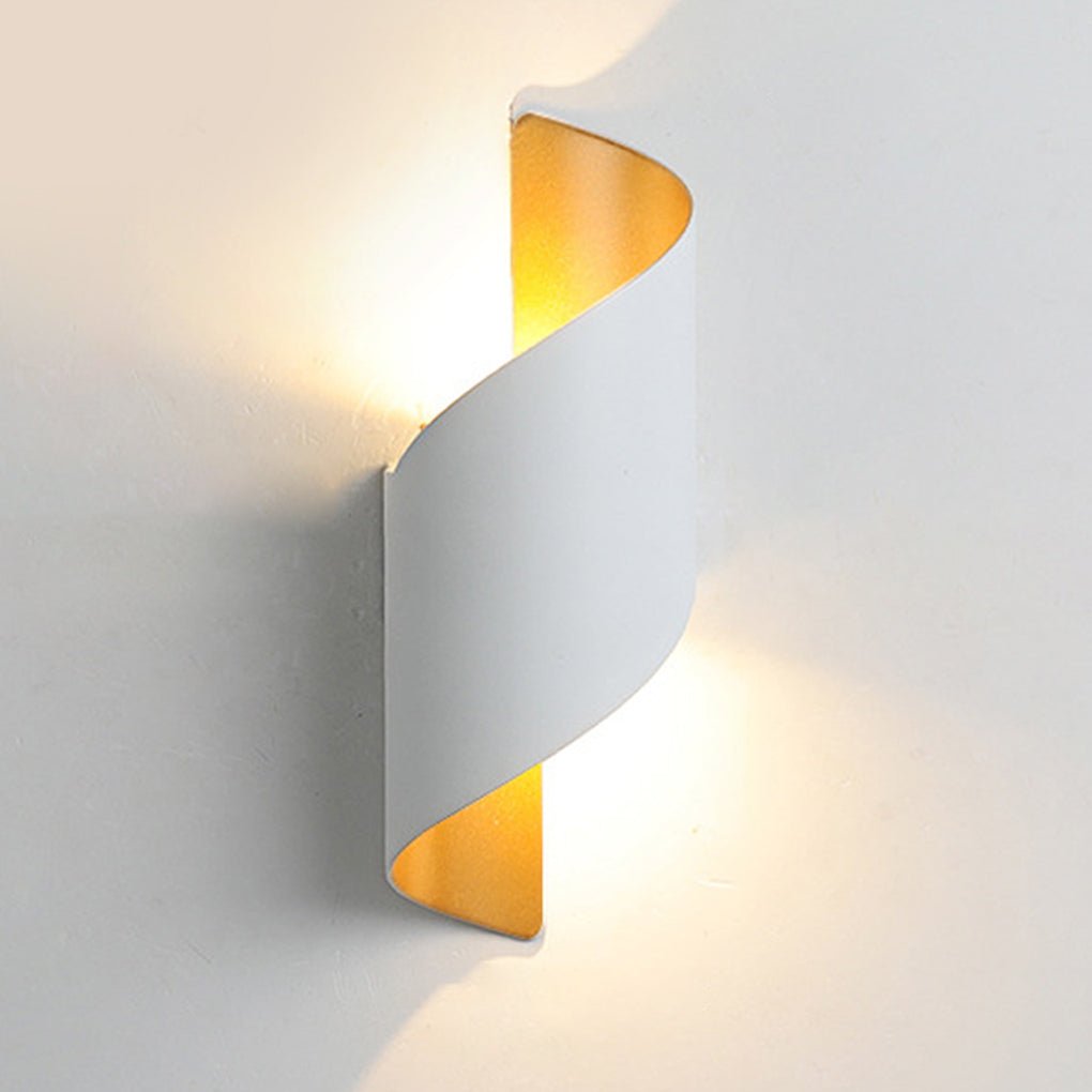 Modern Spiral LED Waterproof Outdoor Wall Light Up and Down Luminous Exterior Sconce for Aisle