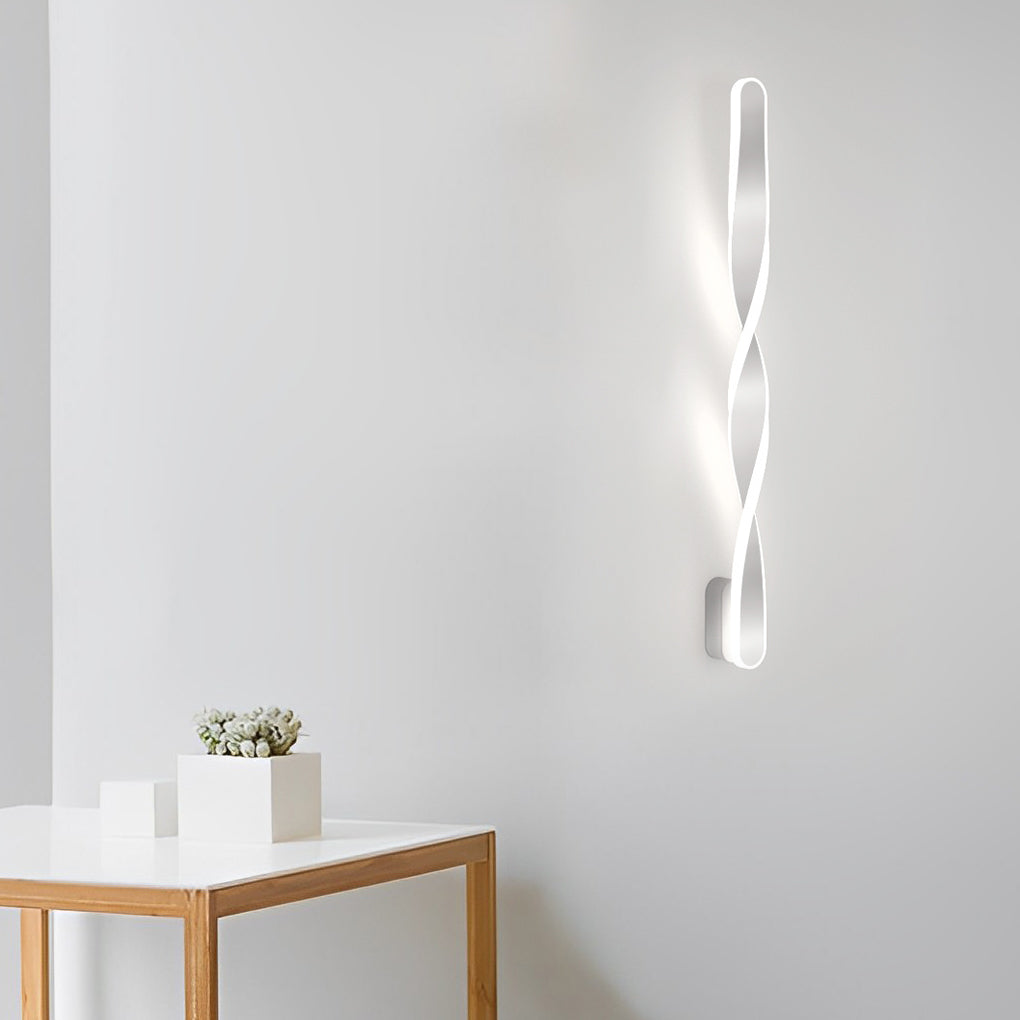 Modern Spiral Strip LED Wall Sconce 29W Minimalist Long Linear Light Fixture for Living Room