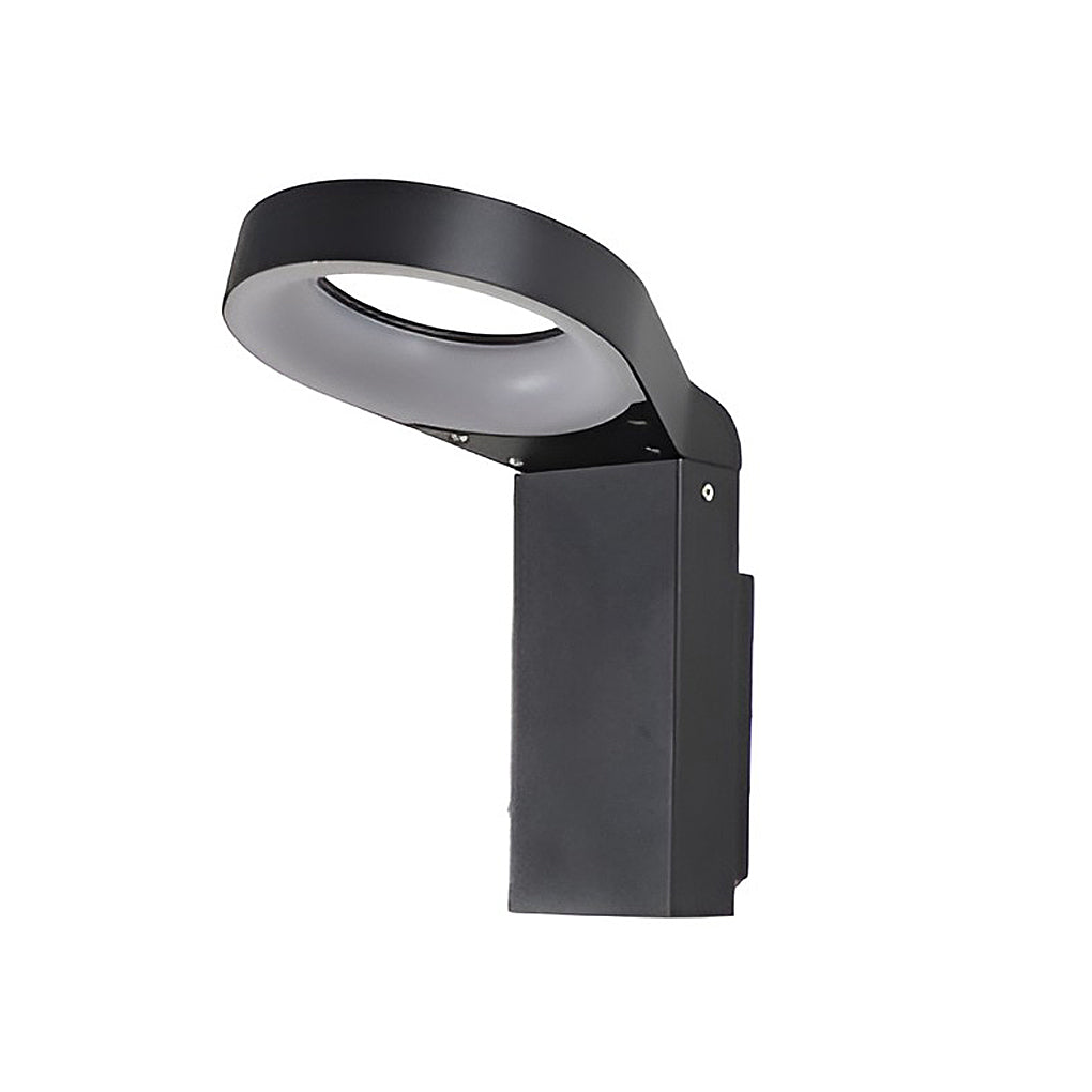 Modern Spoon Shaped 18W LED Outdoor Pathway Light Waterproof Black Exterior Wall Sconce