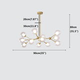 Modern Sputnik Bubble Chandelier 12 Light Glass Pendant Ceiling Fixture