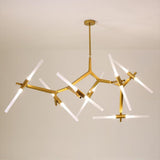 Modern Sputnik Chandelier 14 Light Industrial Drone Pendant Lighting Brass Finish