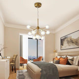 Modern Sputnik Cluster LED Chandelier 12 Light Glass Globe Pendant for Dining Room