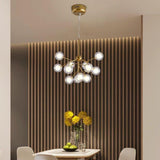 Modern Sputnik Cluster LED Chandelier 12 Light Glass Globe Pendant for Dining Room