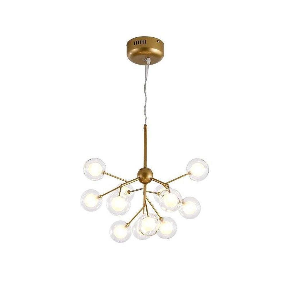 Modern Sputnik Cluster LED Chandelier 12 Light Glass Globe Pendant for Dining Room