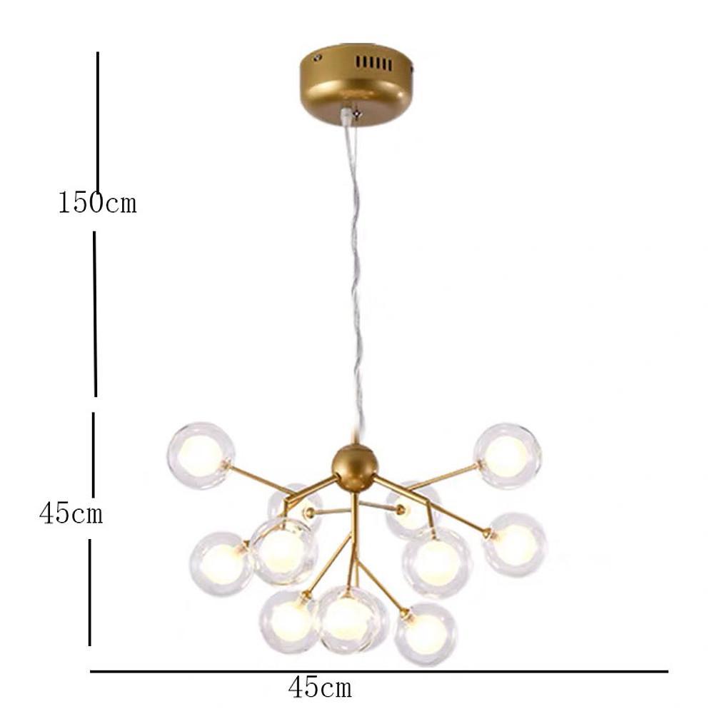 Modern Sputnik Cluster LED Chandelier 12 Light Glass Globe Pendant for Dining Room