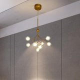 Modern Sputnik Cluster LED Chandelier 9 Light Nordic Style Metal Pendant for Dining Room Kitchen Ceiling