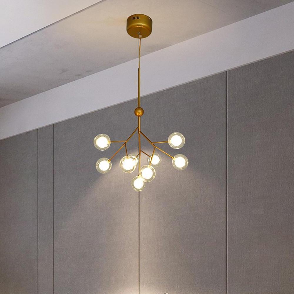 Modern Sputnik Cluster LED Chandelier 9 Light Nordic Style Metal Pendant for Dining Room Kitchen Ceiling