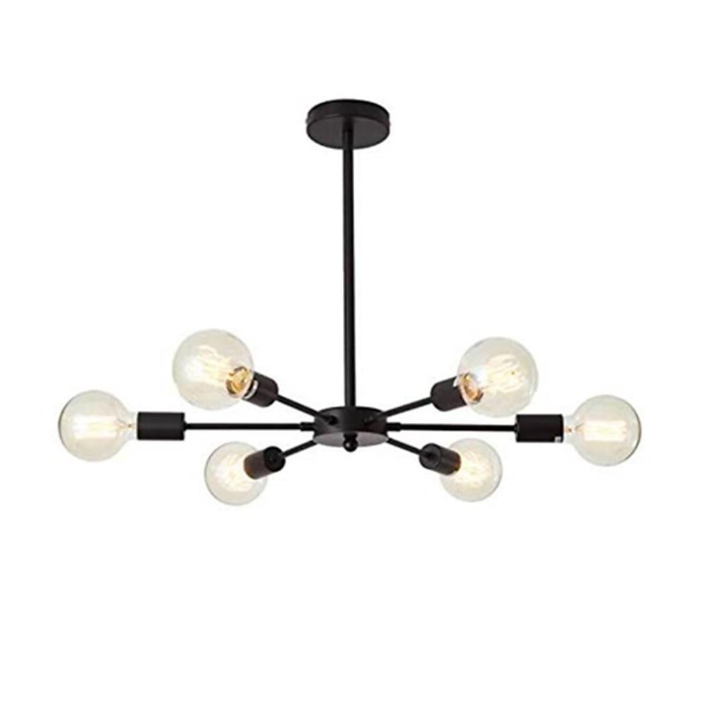 Modern Sputnik Semi Flush Mount Ceiling Light Mid Century Retro Fixture for Bedroom and Living Room
