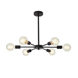 Modern Sputnik Semi Flush Mount Ceiling Light Mid Century Retro Fixture for Bedroom and Living Room