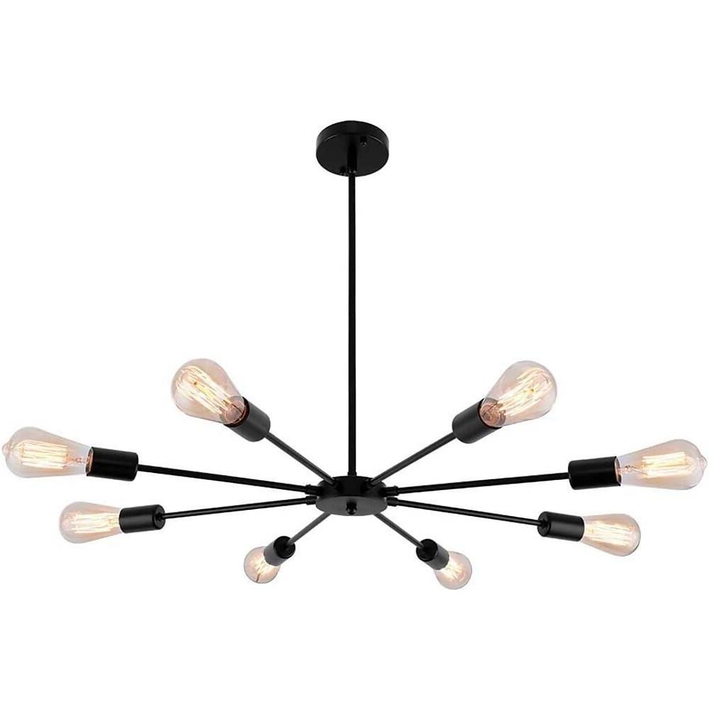 Modern Sputnik Semi Flush Mount Ceiling Light Mid Century Retro Fixture for Bedroom and Living Room