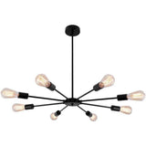 Modern Sputnik Semi Flush Mount Ceiling Light Mid Century Retro Fixture for Bedroom and Living Room