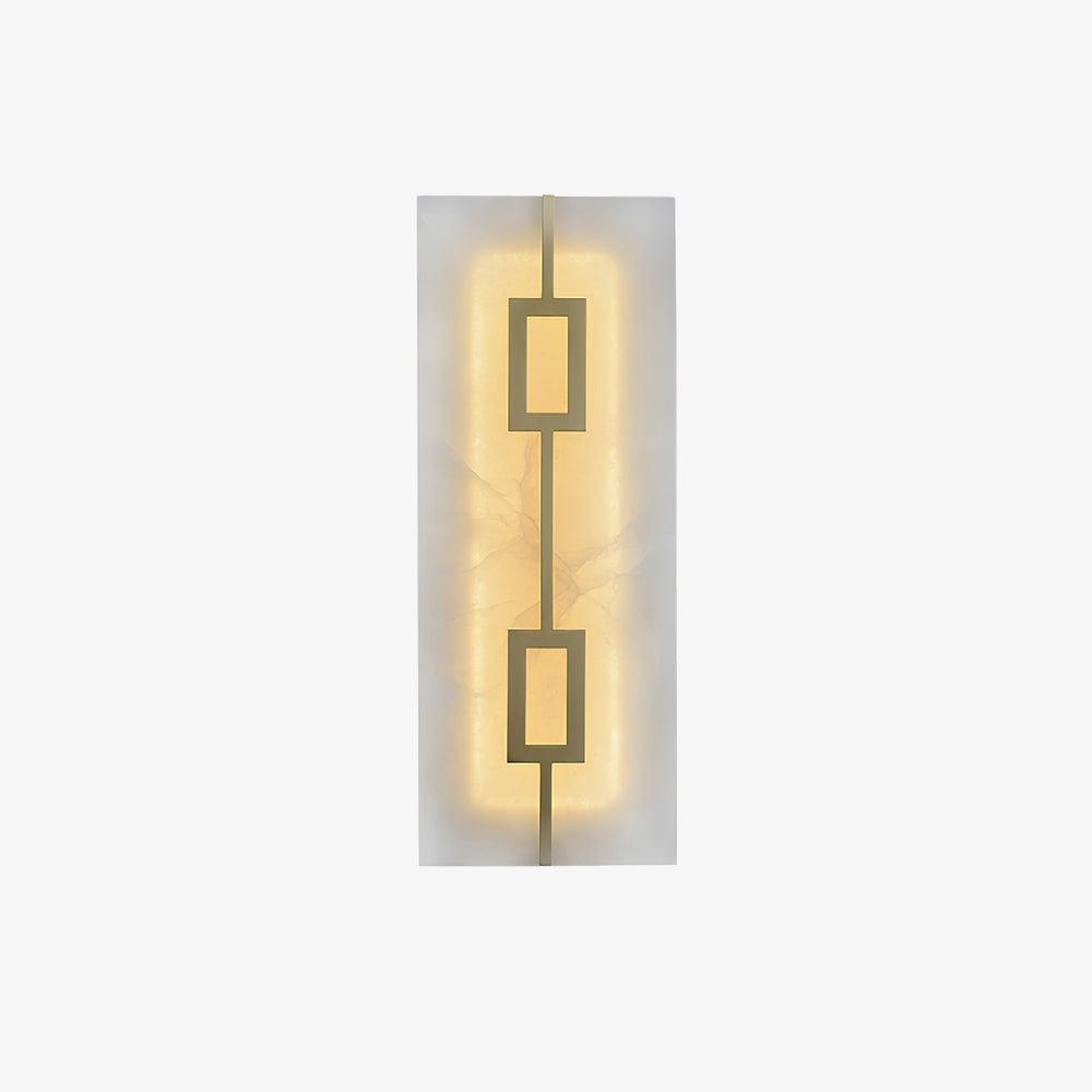 Modern Square Alabaster Wall Sconce with Brass Frame for Luxury Indoor Lighting