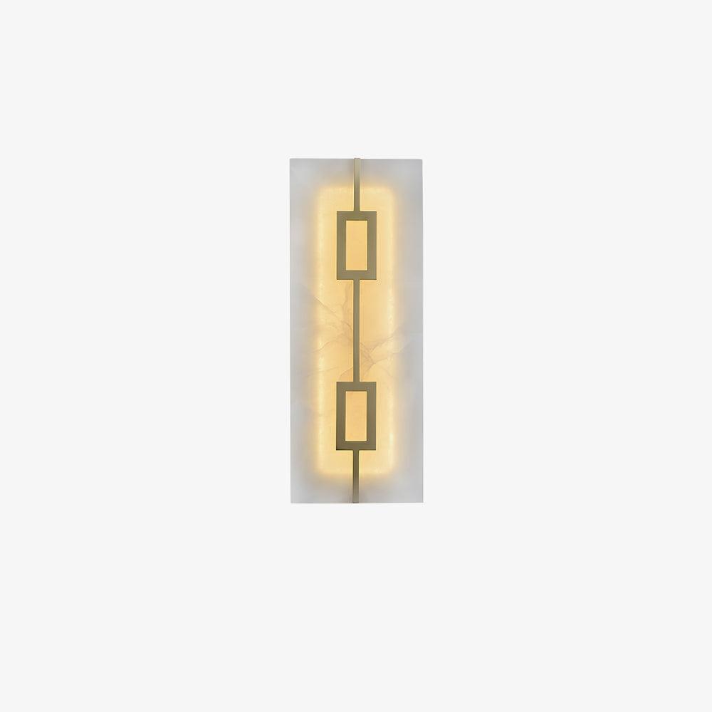 Modern Square Alabaster Wall Sconce with Brass Frame for Luxury Indoor Lighting
