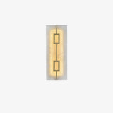 Modern Square Alabaster Wall Sconce with Brass Frame for Luxury Indoor Lighting