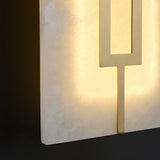 Modern Square Alabaster Wall Sconce with Brass Frame for Luxury Indoor Lighting