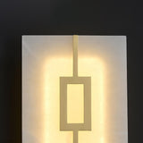 Modern Square Alabaster Wall Sconce with Brass Frame for Luxury Indoor Lighting