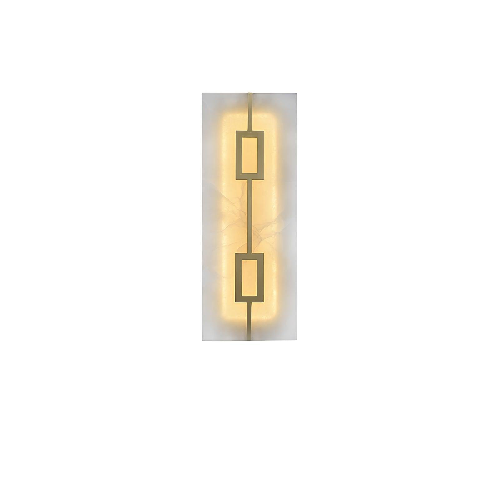 Modern Square Alabaster Wall Sconce with Brass Frame for Luxury Indoor Lighting