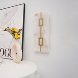 Modern Square Alabaster Wall Sconce with Brass Frame for Luxury Indoor Lighting