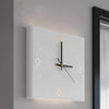 Modern Square Backlit LED Corner Wall Clock Silent Metal Motion Sensor Decor