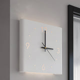 Modern Square Backlit LED Corner Wall Clock Silent Metal Motion Sensor Decor