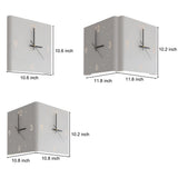 Modern Square Backlit LED Corner Wall Clock Silent Metal Motion Sensor Decor