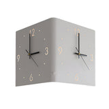 Modern Square Backlit LED Corner Wall Clock Silent Metal Motion Sensor Decor