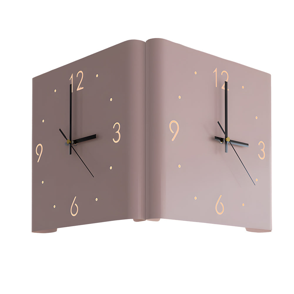 Modern Square Backlit LED Corner Wall Clock Silent Metal Motion Sensor Decor