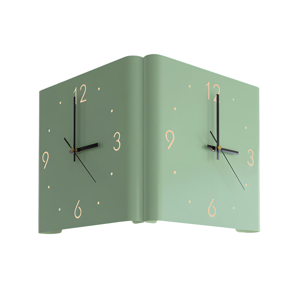 Modern Square Backlit LED Corner Wall Clock Silent Metal Motion Sensor Decor
