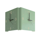 Modern Square Backlit LED Corner Wall Clock Silent Metal Motion Sensor Decor
