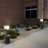 Modern Square Black Aluminum Solar Powered Pathway Lights Waterproof Outdoor LED Garden Lawn Lamp