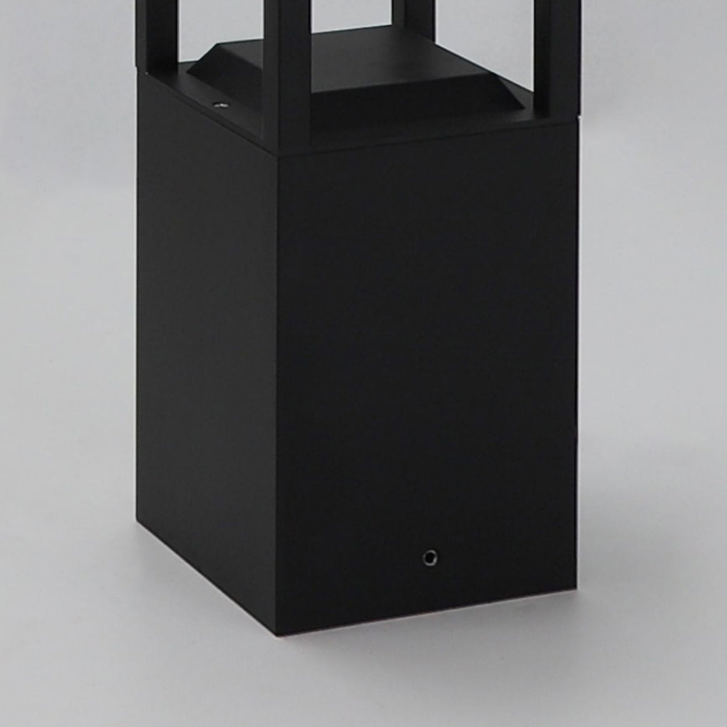 Modern Square Black Aluminum Solar Powered Pathway Lights Waterproof Outdoor LED Garden Lawn Lamp
