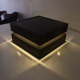 Modern Square Black Solar Powered LED Post Cap Light Waterproof Exterior Pillar Lamp