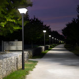Modern Square Black Solar Powered LED Post Light for Garden Pathway and Residential Areas