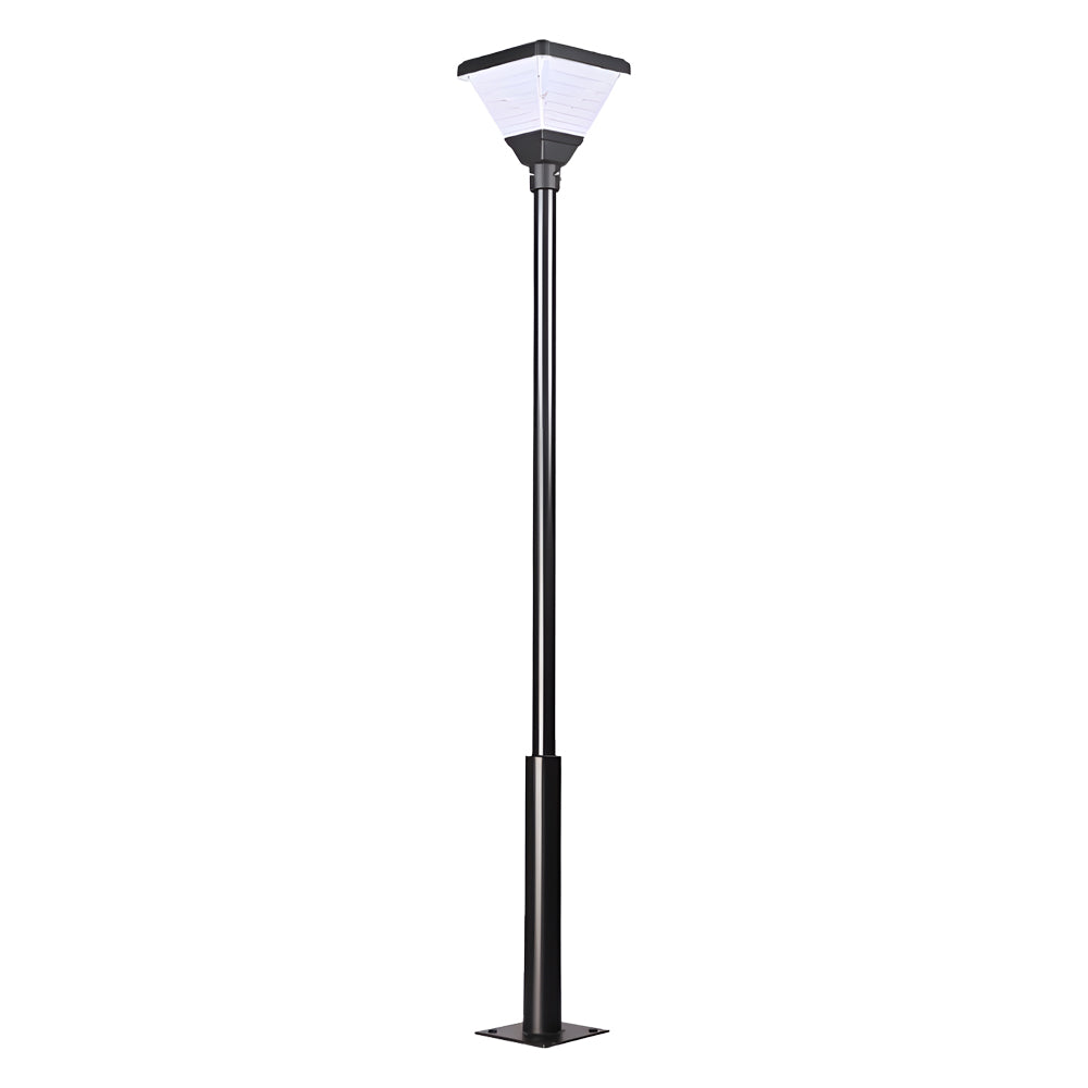 Modern Square Black Solar Powered LED Post Light for Garden Pathway and Residential Areas