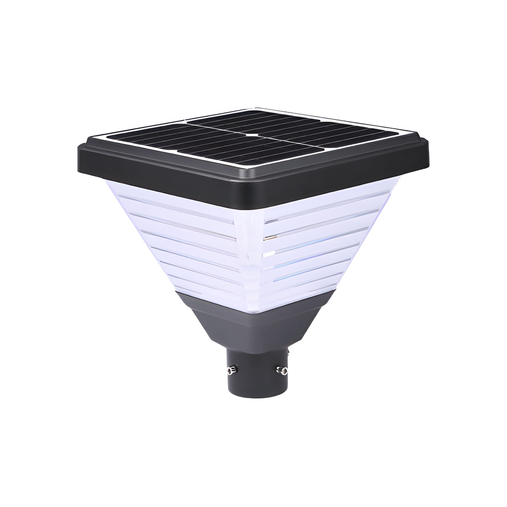 Modern Square Black Solar Powered LED Post Light for Garden Pathway and Residential Areas