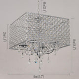 Modern Square Electroplated Metal and Glass LED Chandelier Nordic Style Pendant Ceiling Lighting